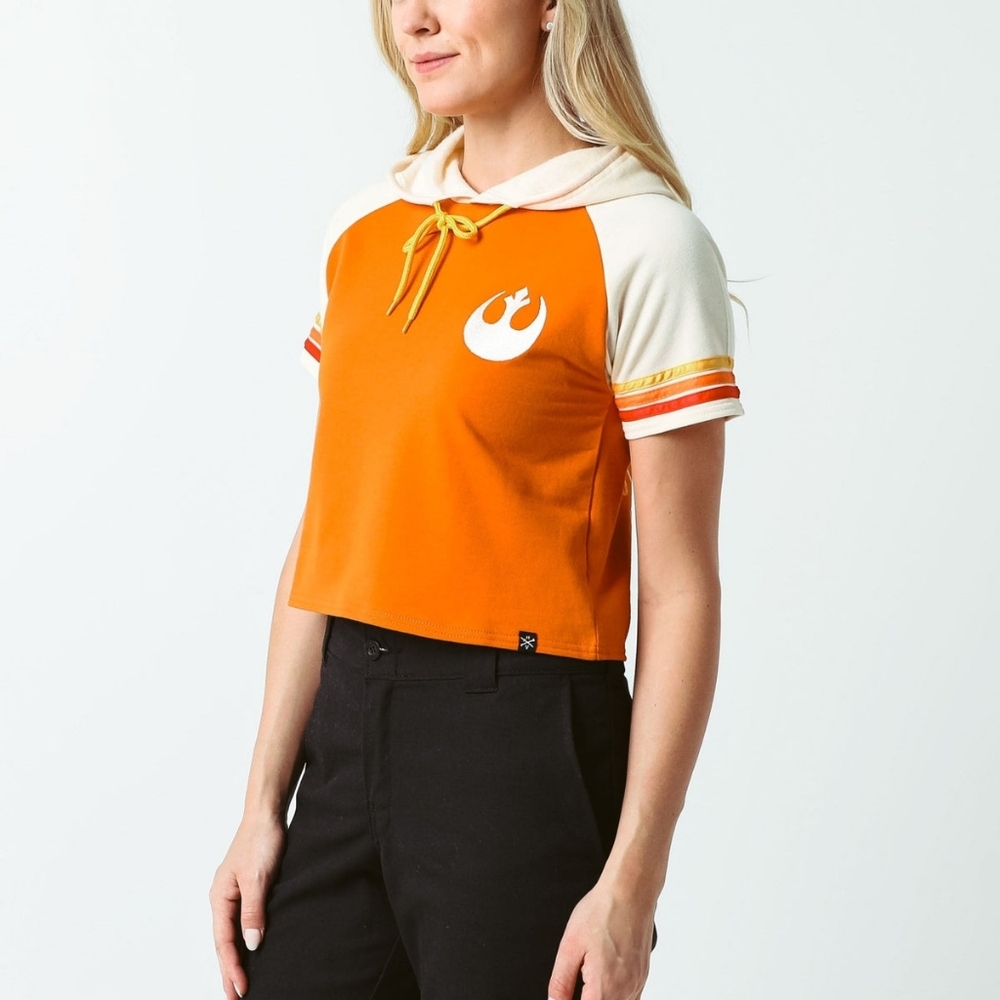 Star WarsRebel Alliance Cropped Short Sleeve Hoodie By Heroes And Villians - Picture 11 of 12